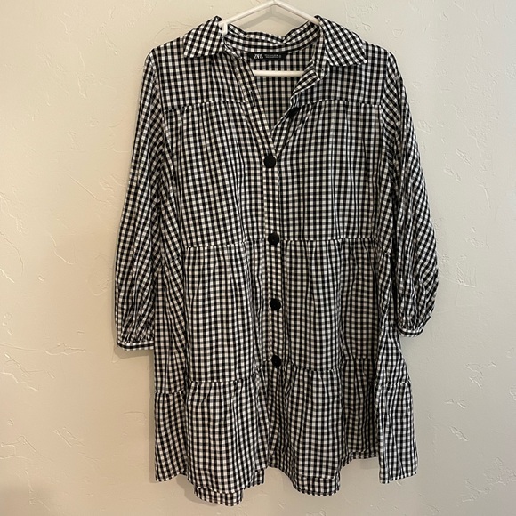 Black and white checkered Zara dress - size small - Picture 1 of 4